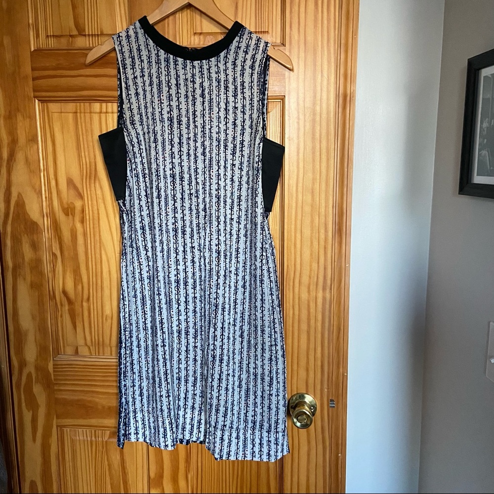 Derek Lam 10 Crosby silk dress with floral/striped pattern